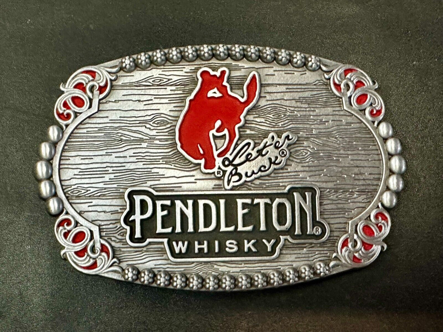 2023 Pendleton whiskey Let'er Buck Rodeo Cowboy Montana Silversmiths Belt Buckle