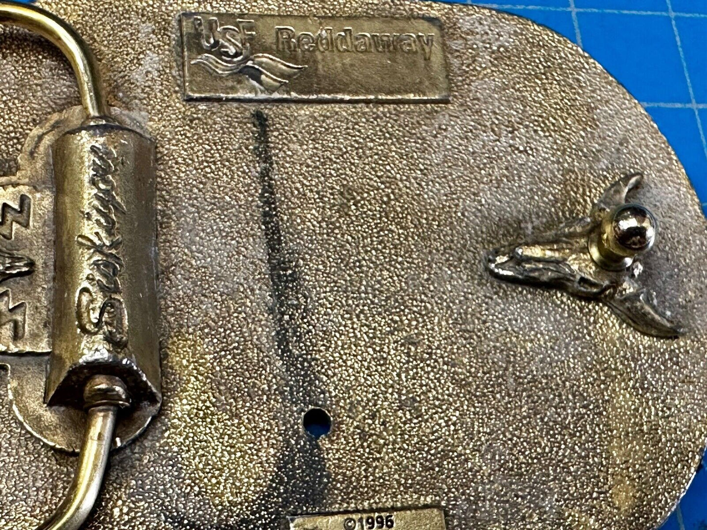USF RedDaway Transportation Company Semis Drivers safety award 1996 Belt Buckle