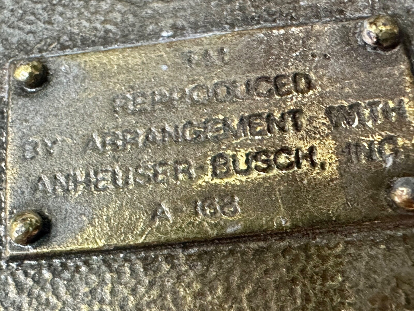Vintage Budweiser A-168 Beer Company Brass Tone Add Belt Buckle