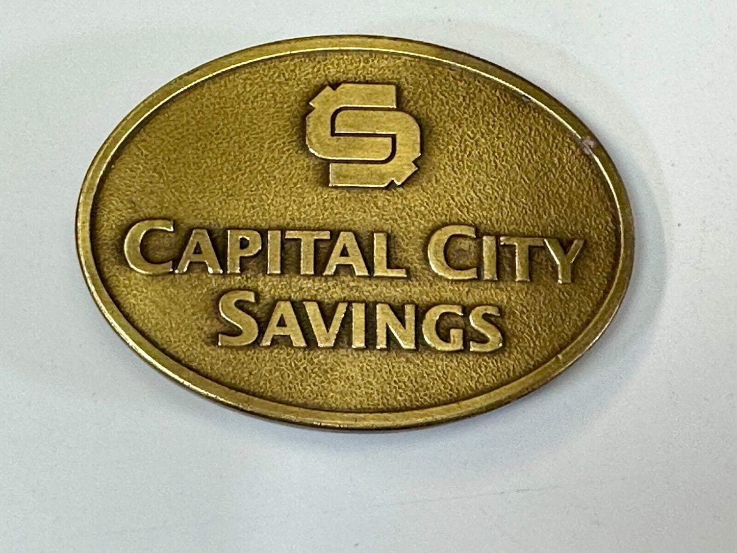 Vintage Capitol City Savings Bank Promo Advertising belt buckle by Magnum Opus