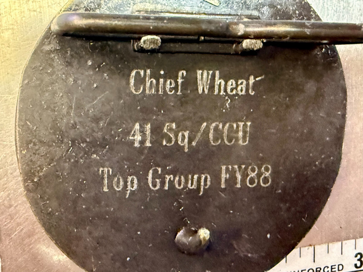 The Magnificent Seven 350 4th USAF Recruiting Top Group Chief Wheat Belt Buckle
