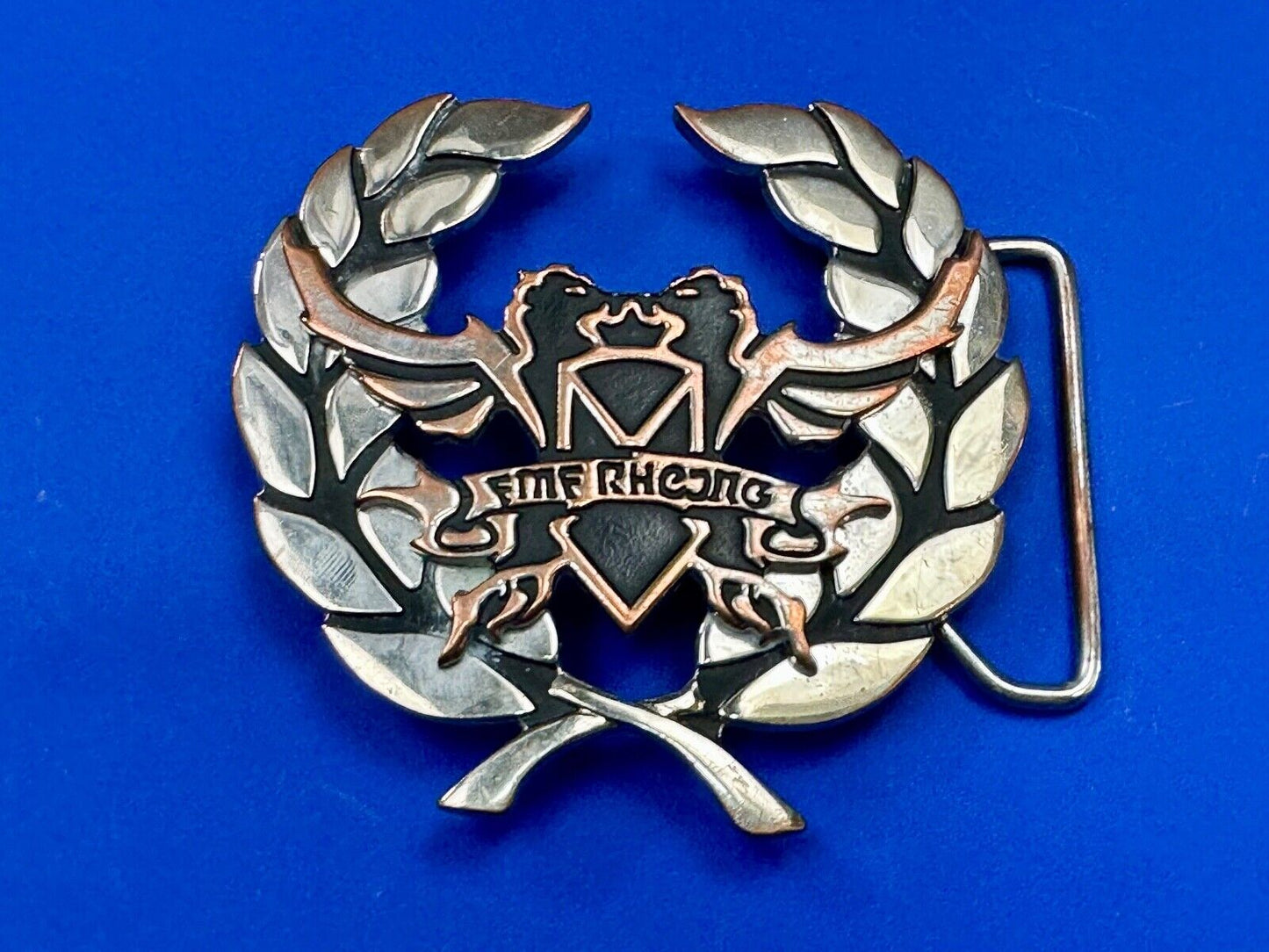 Two griffins? FME RheJNG Olive branch cutout belt buckle