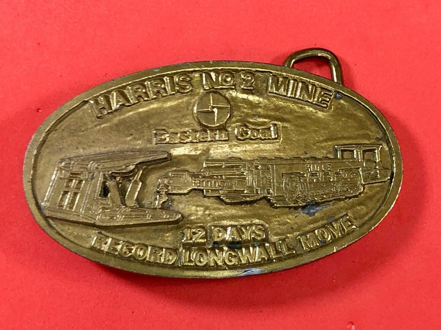 1986 Company move presentation Harris Eastern coal mine Award Belt Buckle