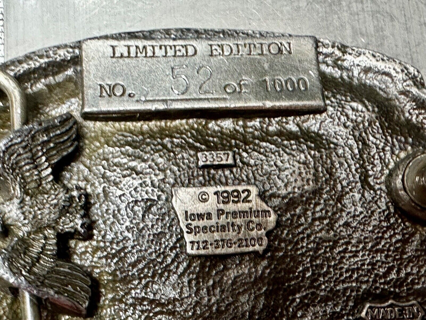 1992 Iowa Farmer seed days - State Farm Commemorative belt buckle