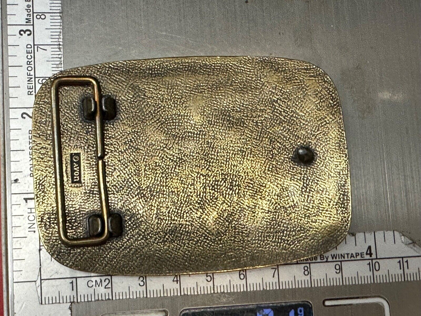 Bi-Plane Pilots Airplane brass tone Belt Buckle by Avon
