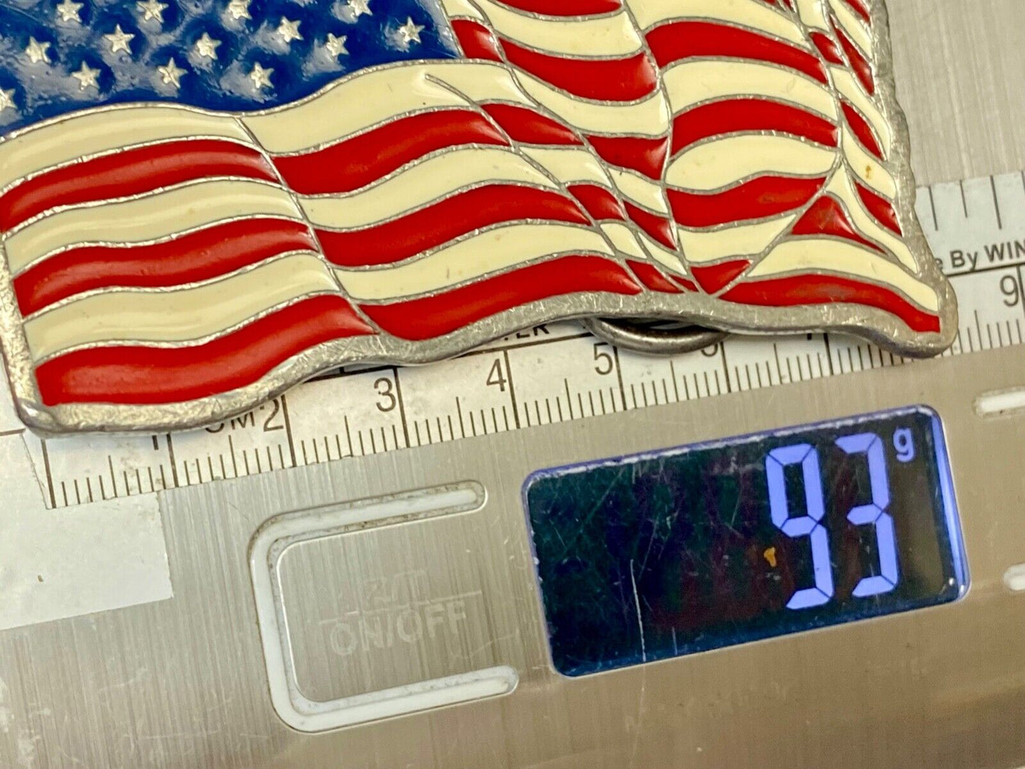 Usa Patriotic American Flag Waving Free Vintage 1999 Bergamot Belt Buckle C-258