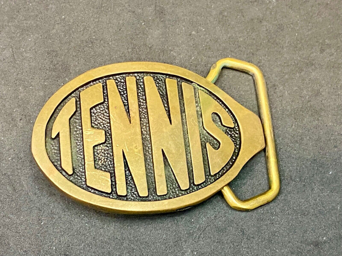 Tennis Racquet Racket Court Net Tennis Ball Vintage Solid Brass Belt Buckle Bts