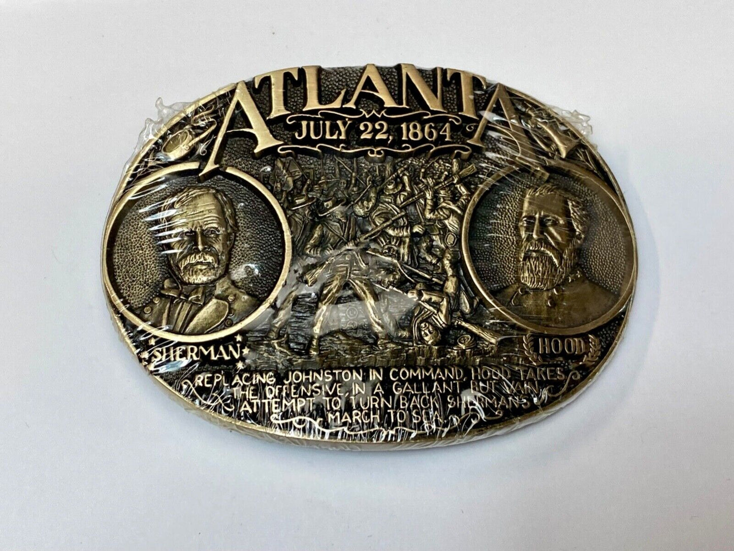 Atlanta Ga NOS belt buckle from Award Design Medals The Blue and the Gray series