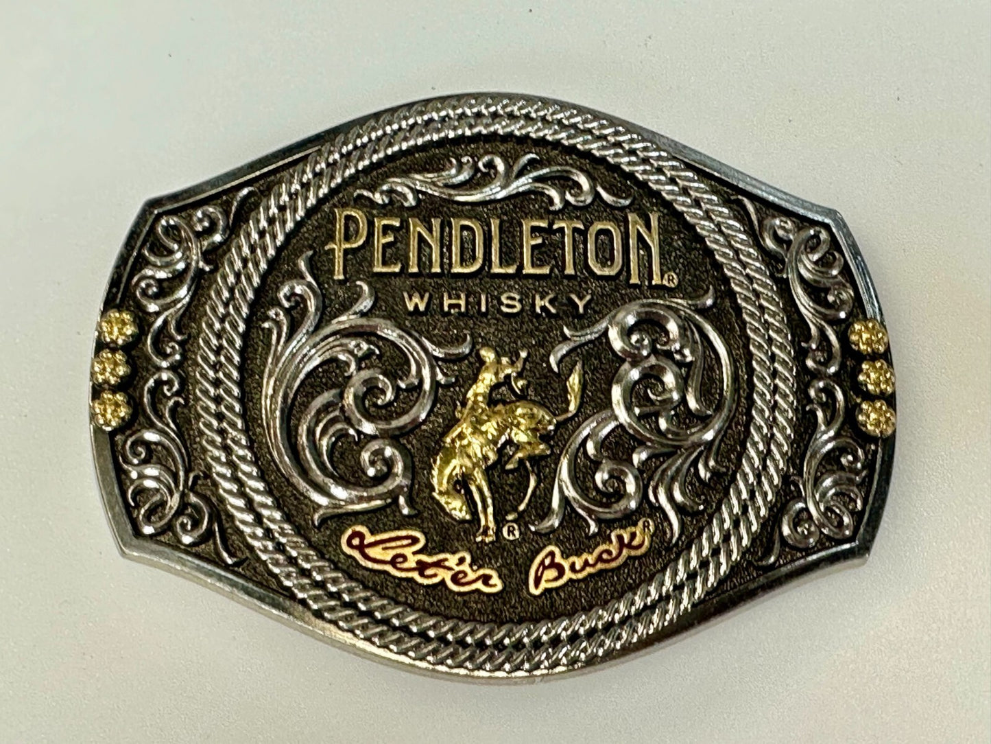 2021 Pendleton Whiskey Let'er Buck Rodeo Cowboy Montana Silversmiths Belt Buckle