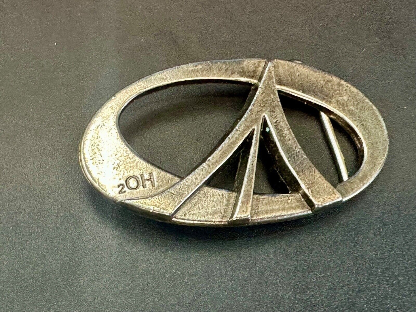2OH Peace love & Rock & Roll gold color belt buckle