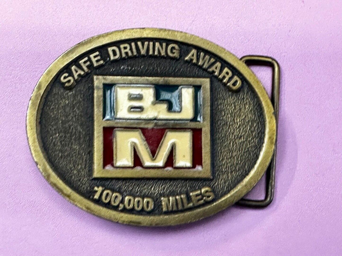 BJM Safety Driving Award Belt Buckle Made in USA by CD Hit