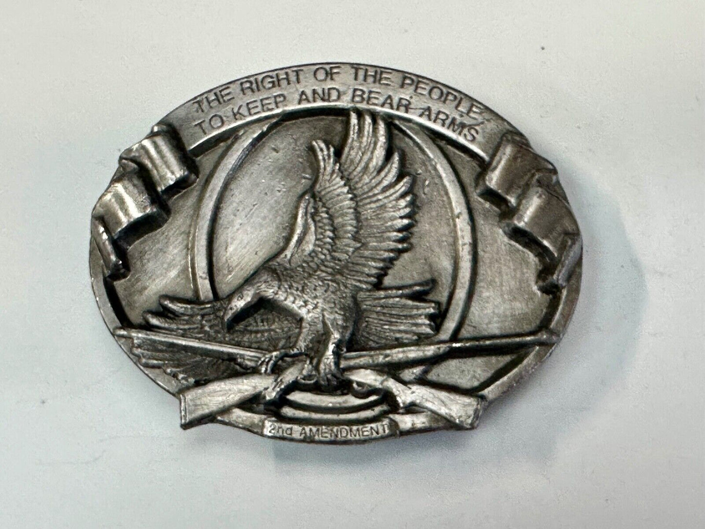 The Right of the People to keep and Bear Arms patriotic Eagle Gun 84 belt buckle
