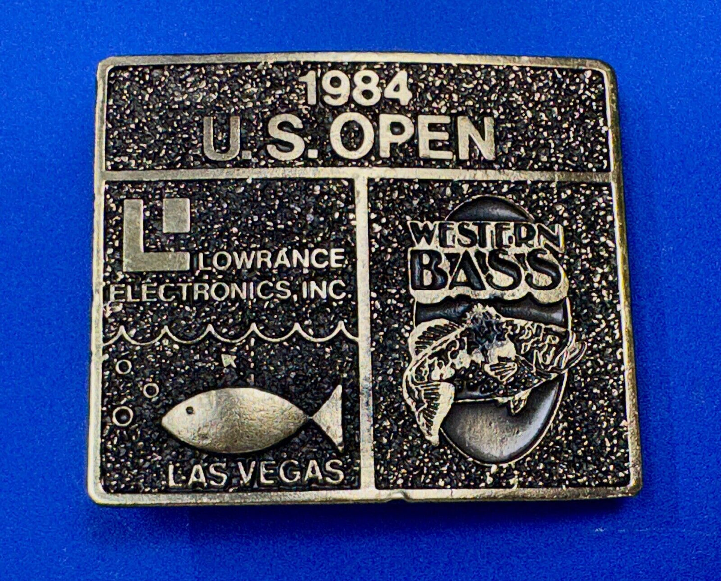 1984 US Open -Western Bass Lawrence Electronics The Great American Belt Buckle
