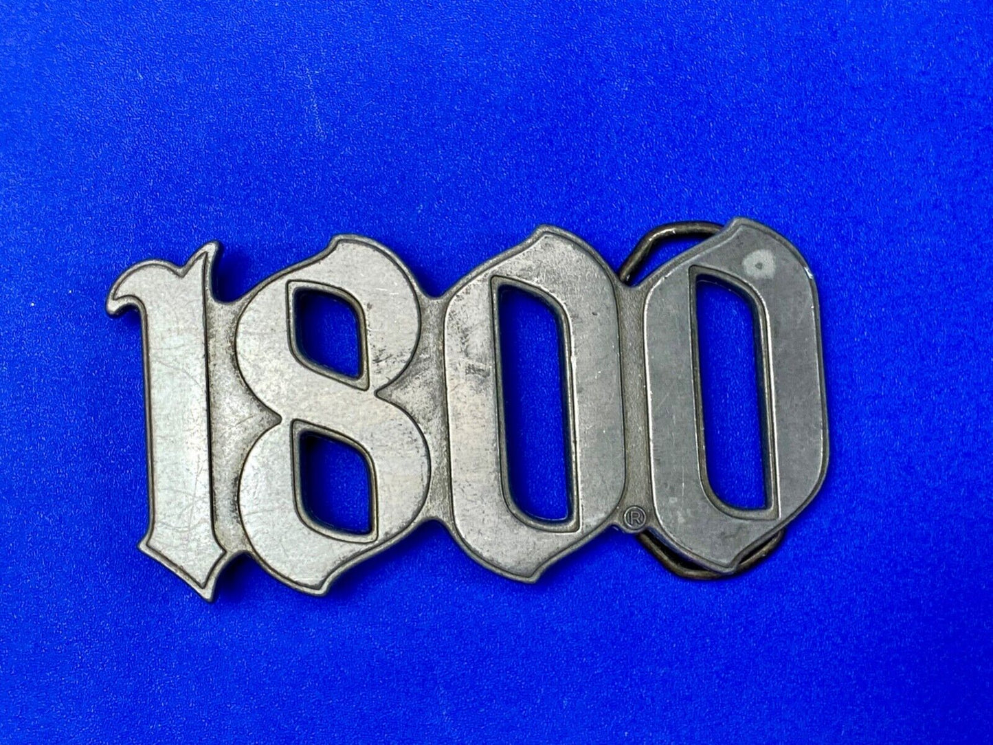 1990s Vintage 1800 Tequila Advertising block letter cut out Belt Buckle