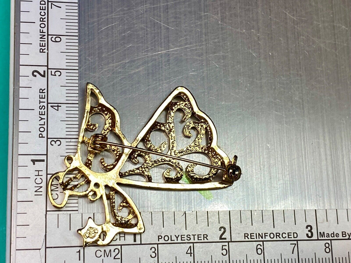 Vintage Angle Unique Cutout Gold Tone Brooch Pin By Premier Designs