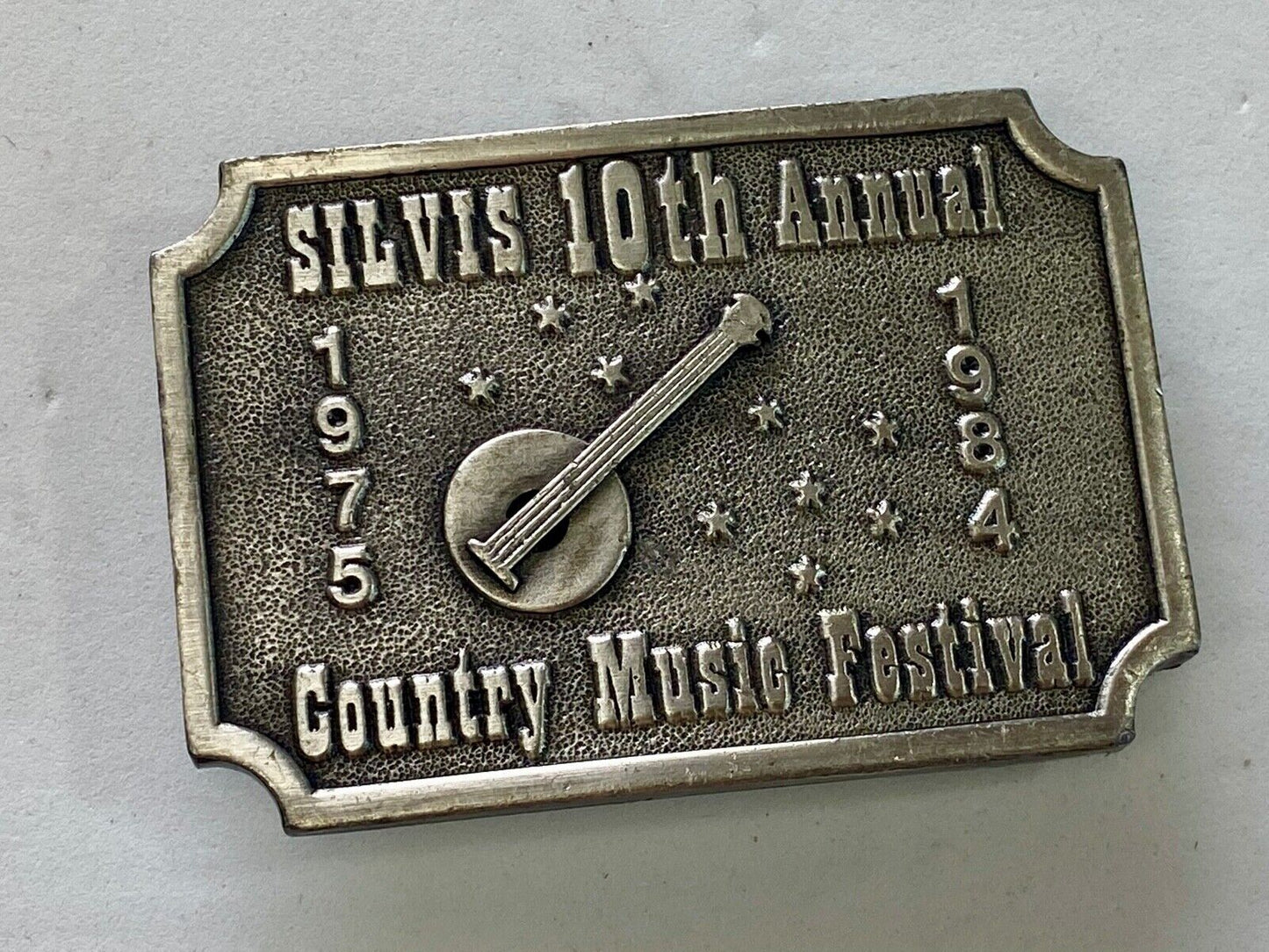 Vintage 1984 10th annual Country music festival SILVIS Illinois belt buckle