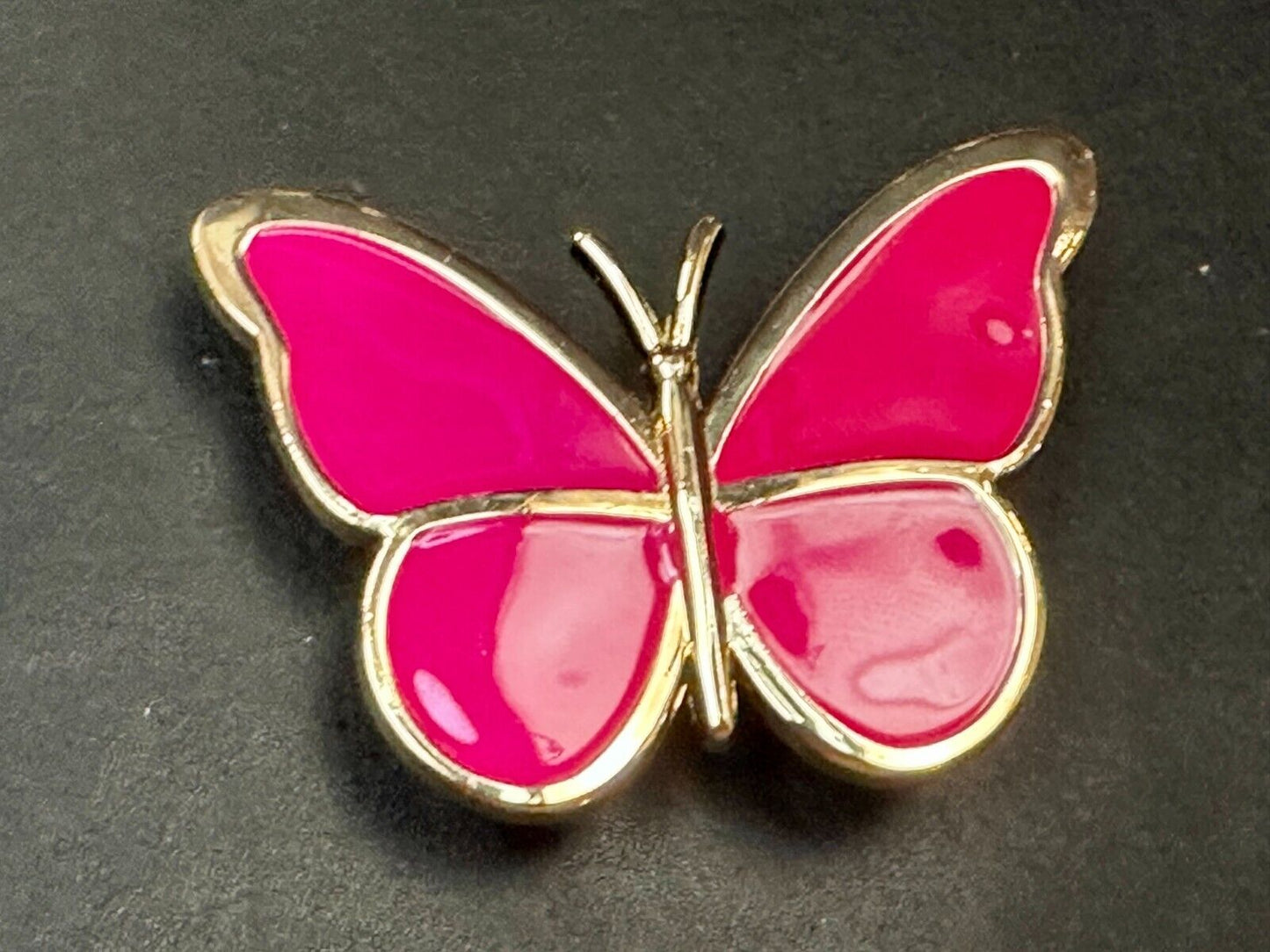 Beautiful Butterfly Shaped Cutout Pink Enameled Womens Belt Buckle