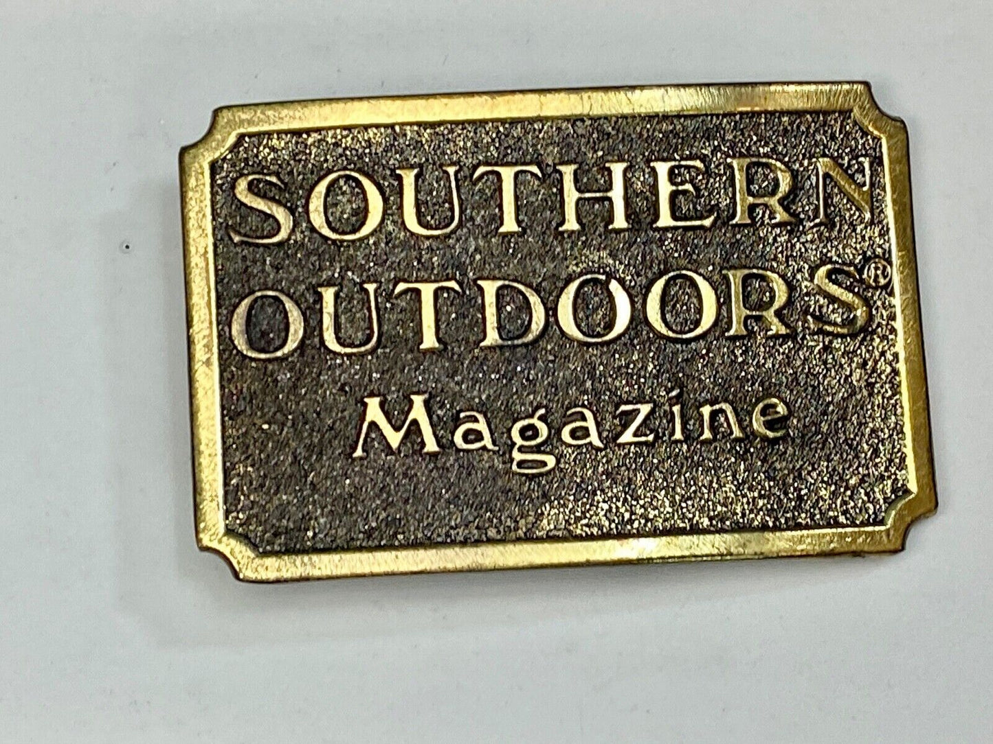 The Great American Buckle Co Vintage 1982 Southern Outdoors Magazine Belt Buckle