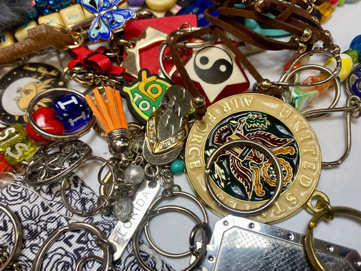 32 OZ Mixed Keychains Resale Bulk Lot, Junk Drawer Grab Bag - Perfect Gifts!