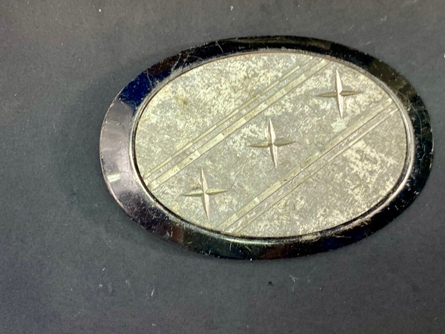 Three Stars - Star Light Star Bright Silver Color Oval Belt Buckle
