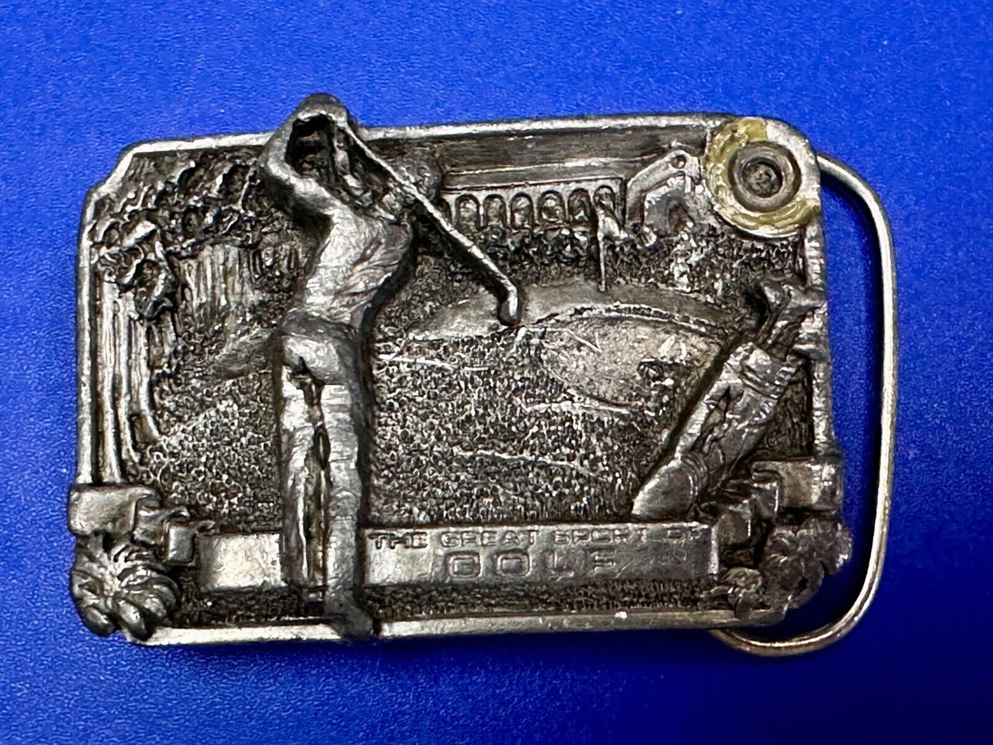 The Great Sport of Golf Golfer Vintage Belt Buckle by Bergamot Brass Works L-86