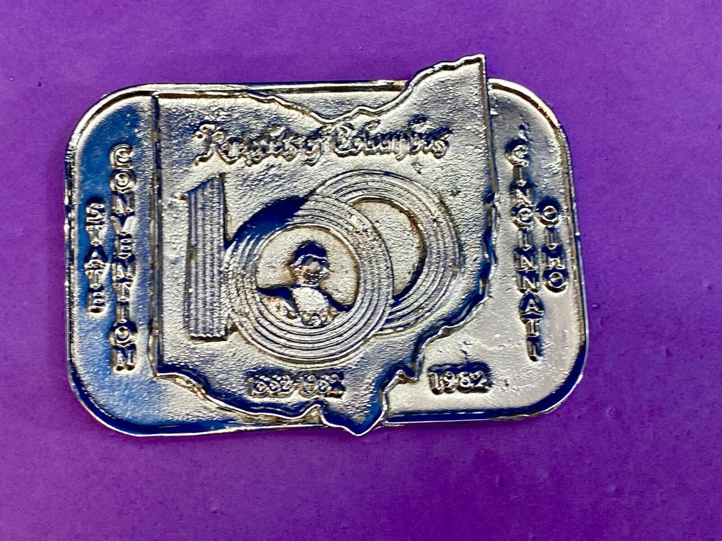Vintage 1982 Knights Of Columbus 100 Year Celebration Convention Belt Buckle