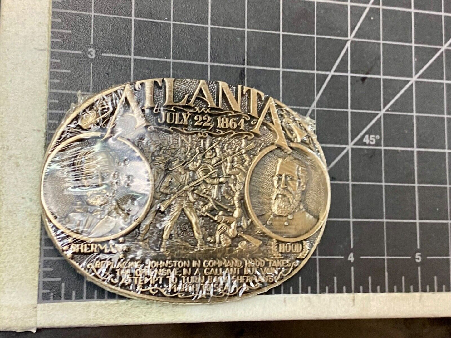 Atlanta Ga NOS belt buckle from Award Design Medals The Blue and the Gray series
