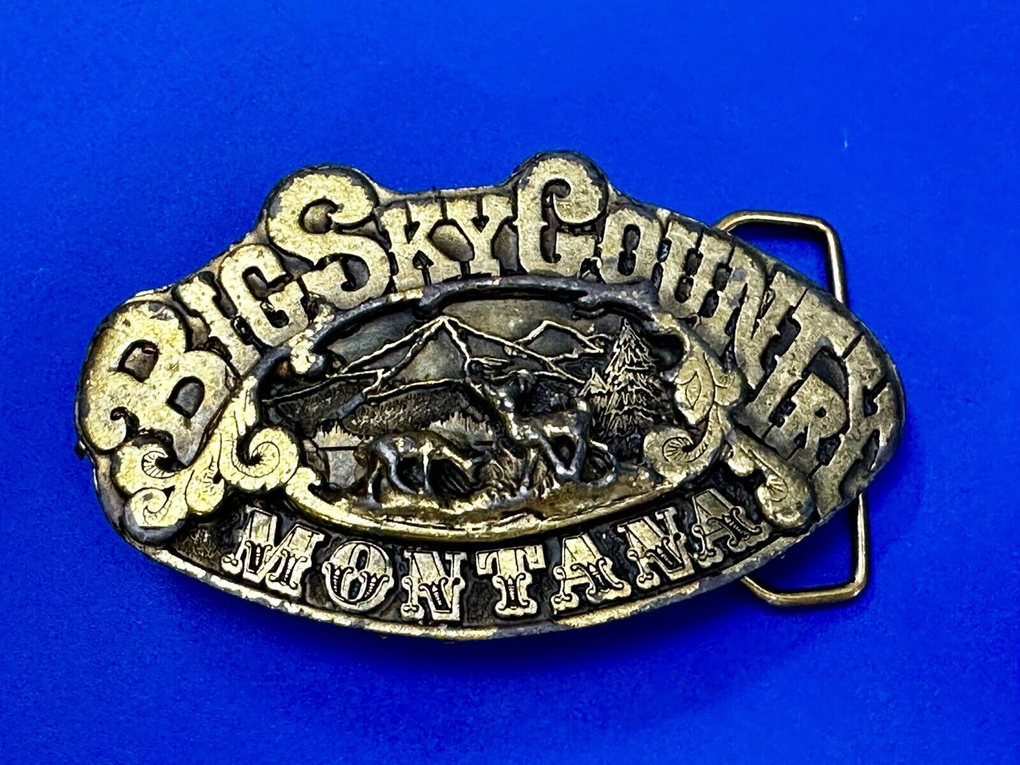 Vintage Big Sky Country Montana Belt Buckle Capitol! Vintage Adezy Denver