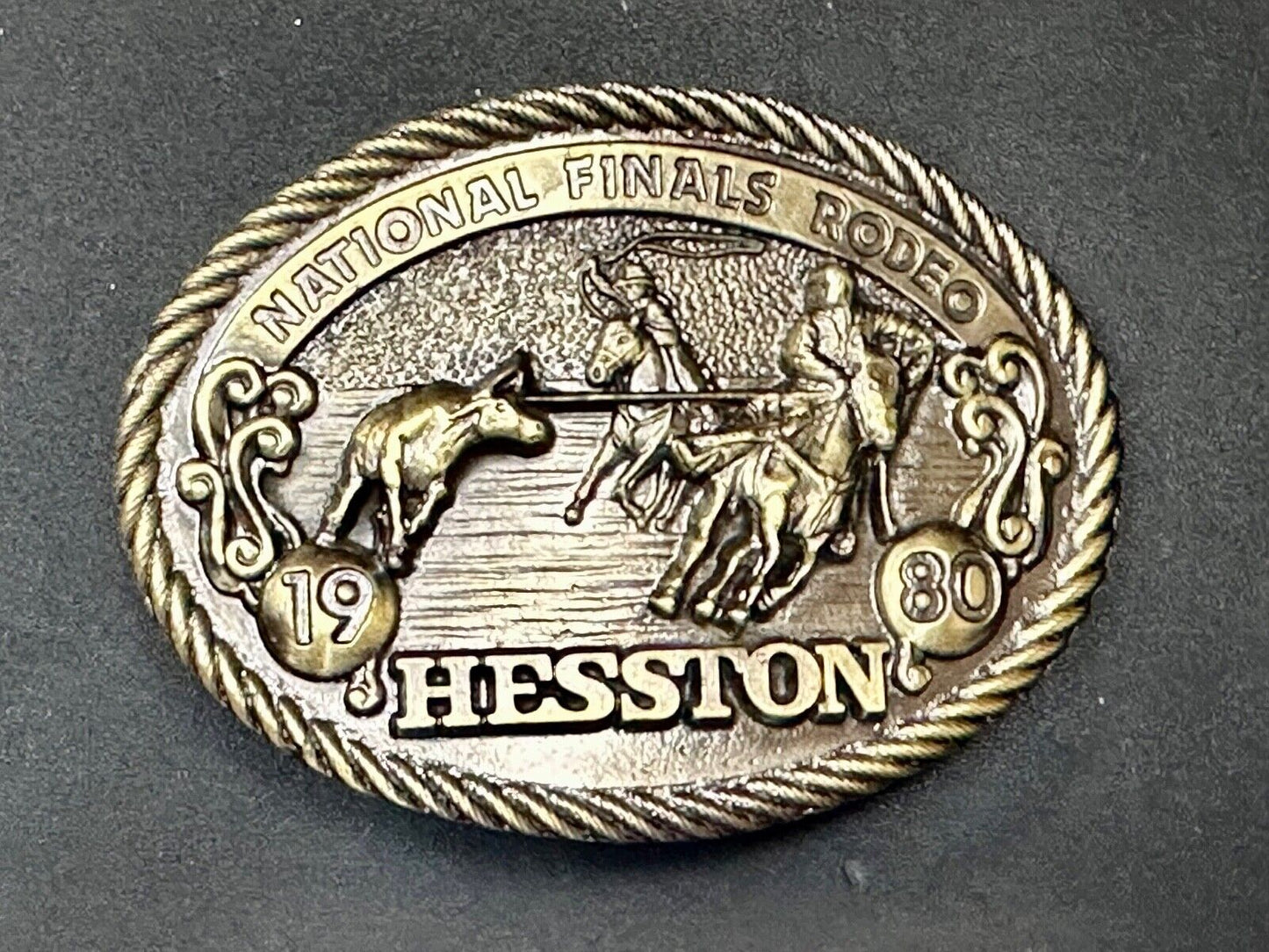 1980 Hesston National Finals Rodeo NFR Collectors Rodeo Cowboy Belt Buckle