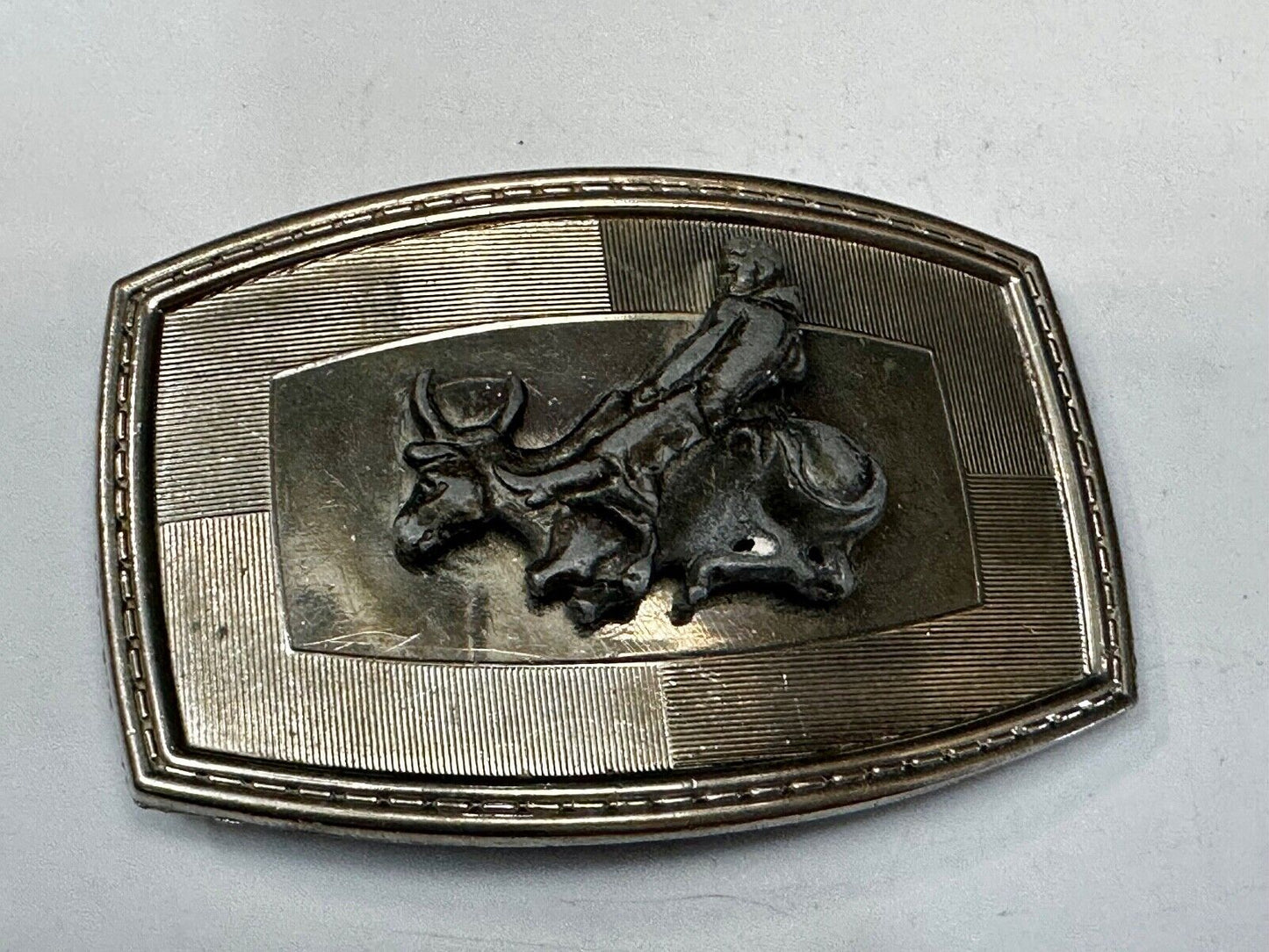 Vintage Cowboy on Bucking Saddle Bronc western belt buckle