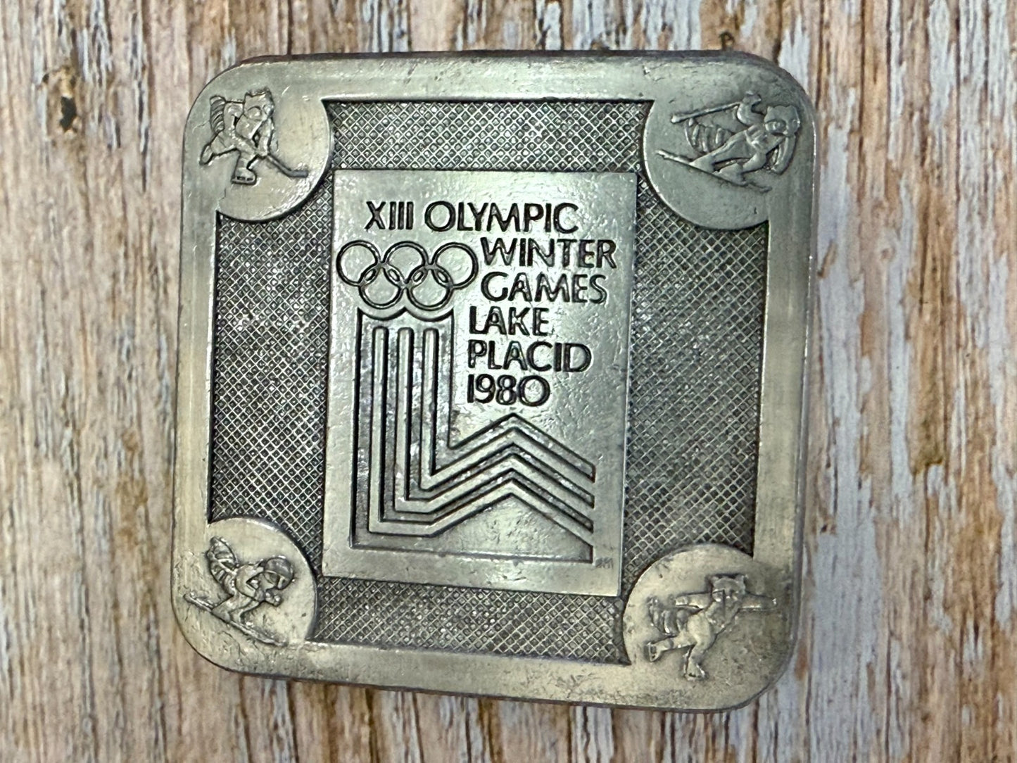 The Olympic Winter Games Lake Placid 1988 Commemorative Silver Color Belt Buckle