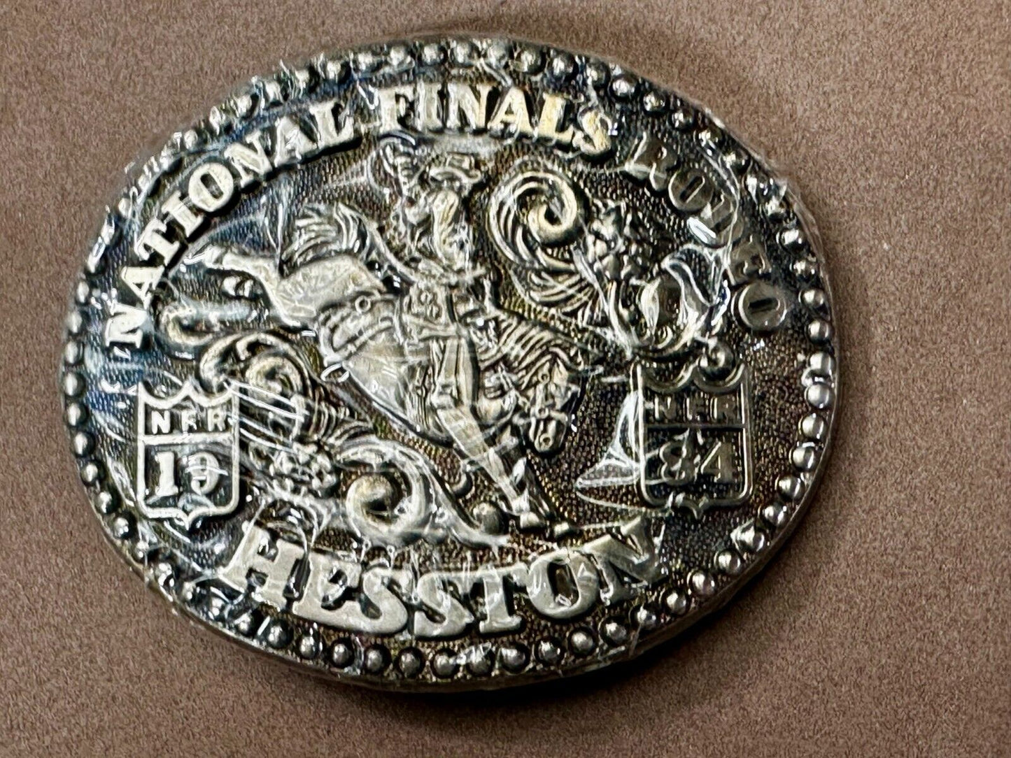 1984 Hesston National Finals Rodeo NFR Cowboys Youth Size NOS Belt Buckle