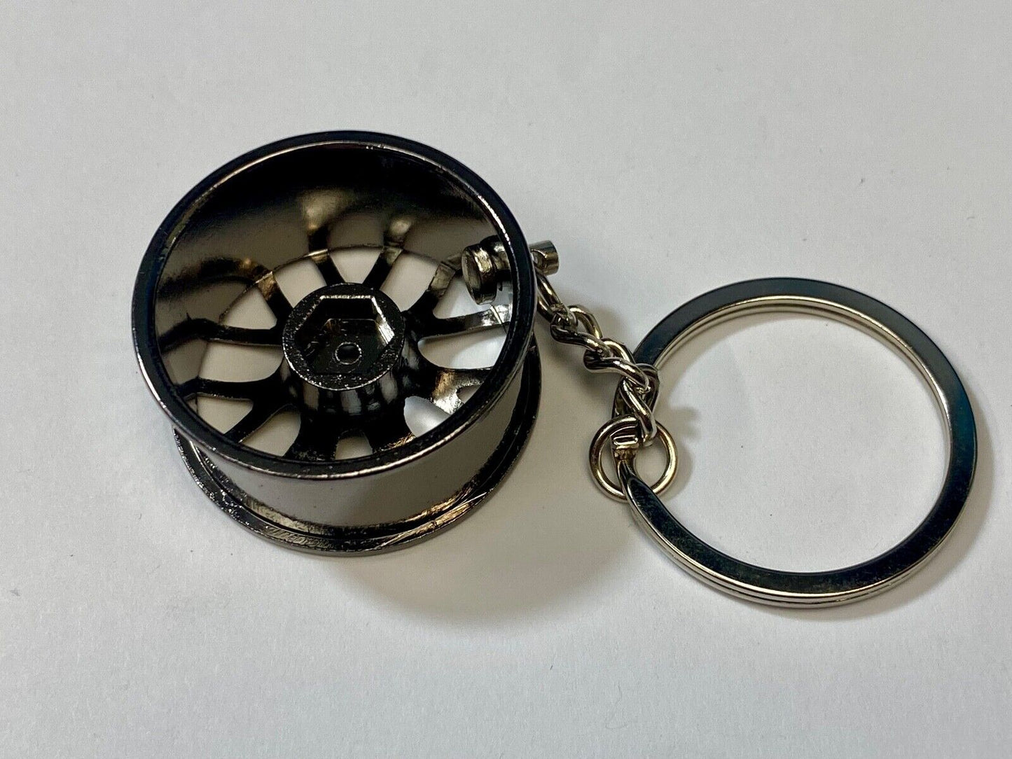 Black Color Wheel Rim Keychain Auto Car Keyring Key Chain - FAST USA shipping