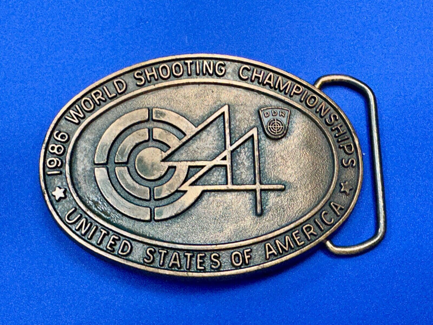 Vintage 1996 44 Wold Shooting Championships United States of America belt buckle