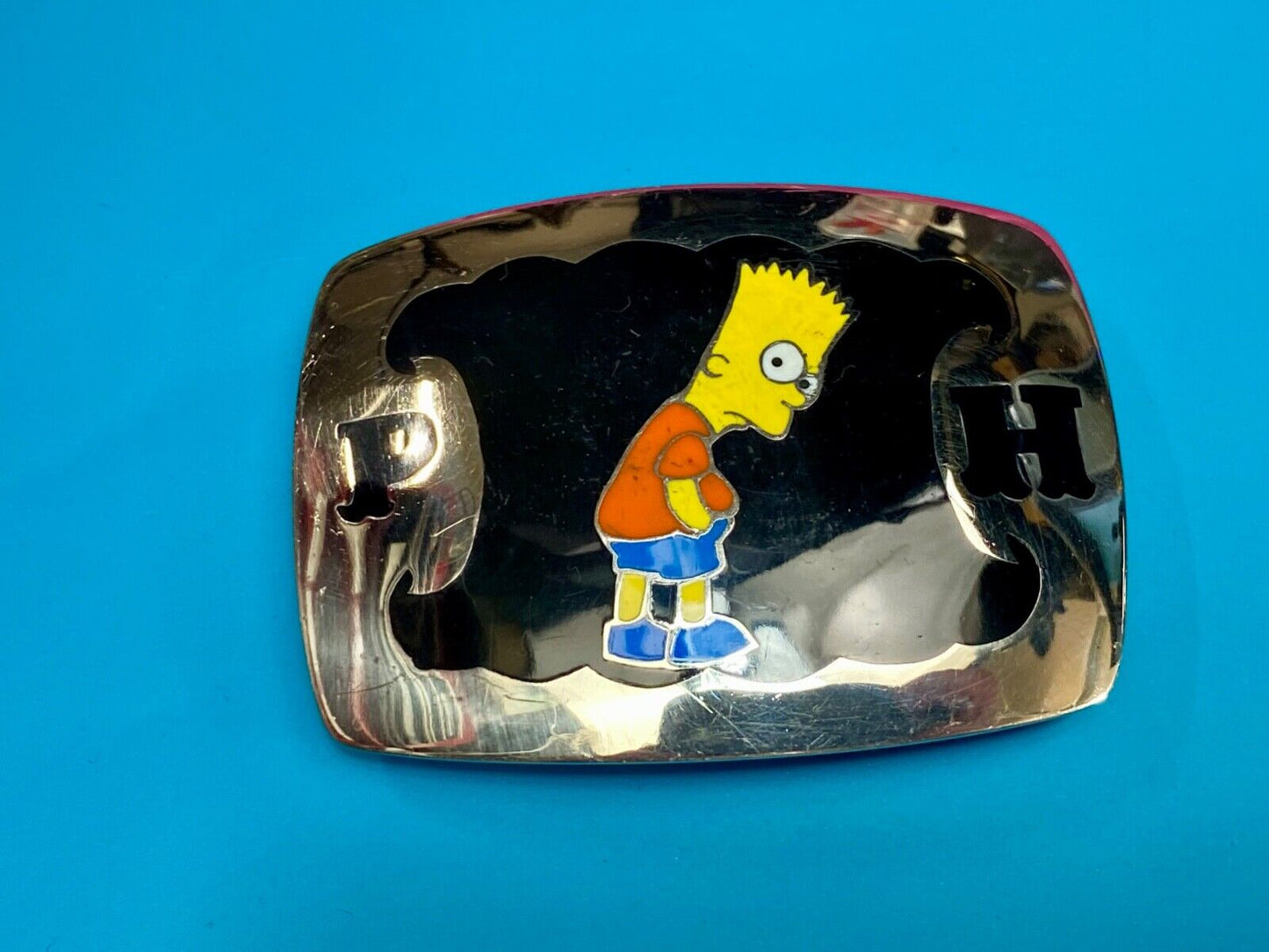Bart Simpson ULTIMATE Simpsons fan gift! PH Western belt buckle AMAZING QUALITY