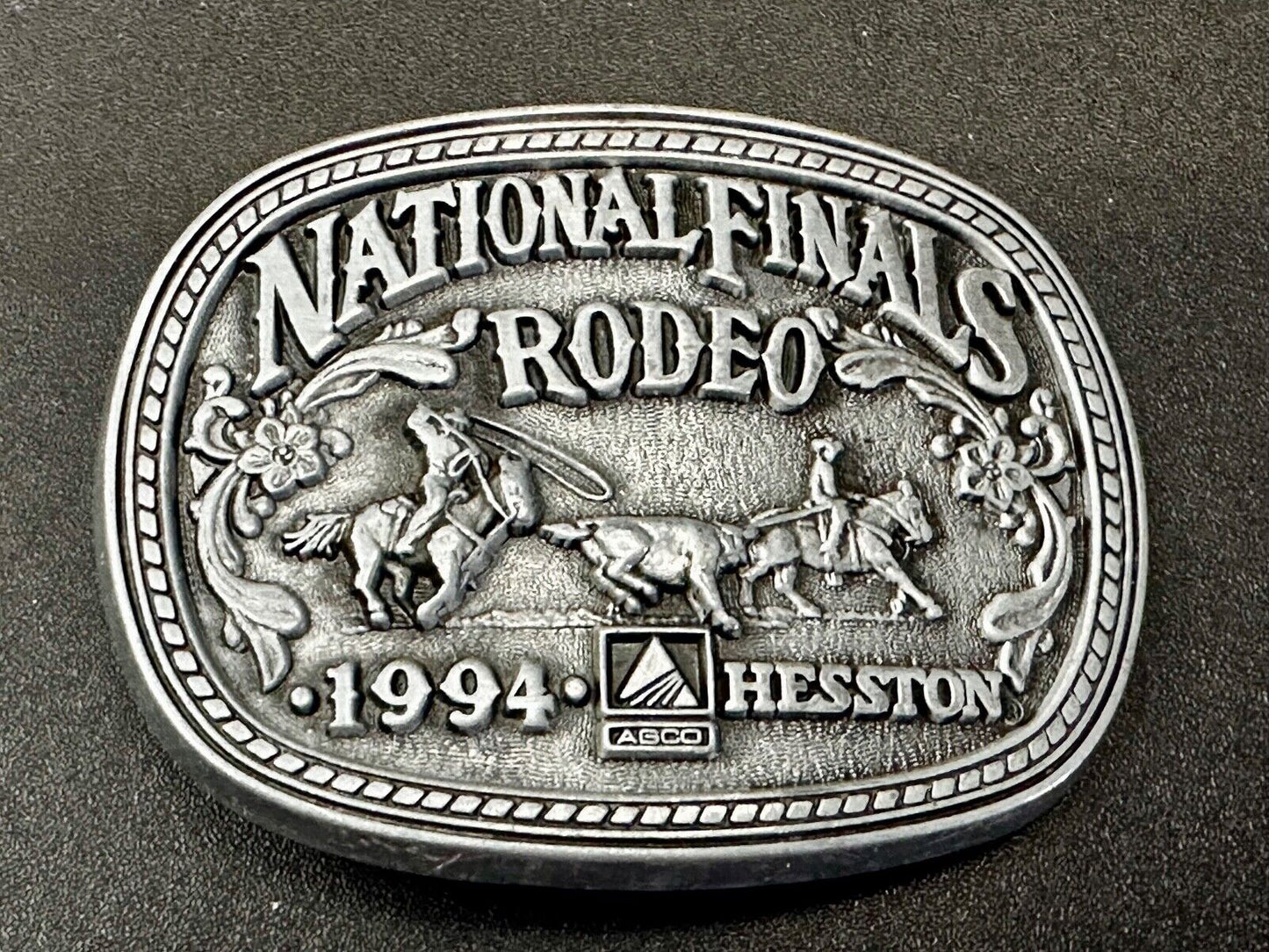 1994 NFR National Finals Rodeo NOS Youth Size Hesston Commemorative Belt Buckle