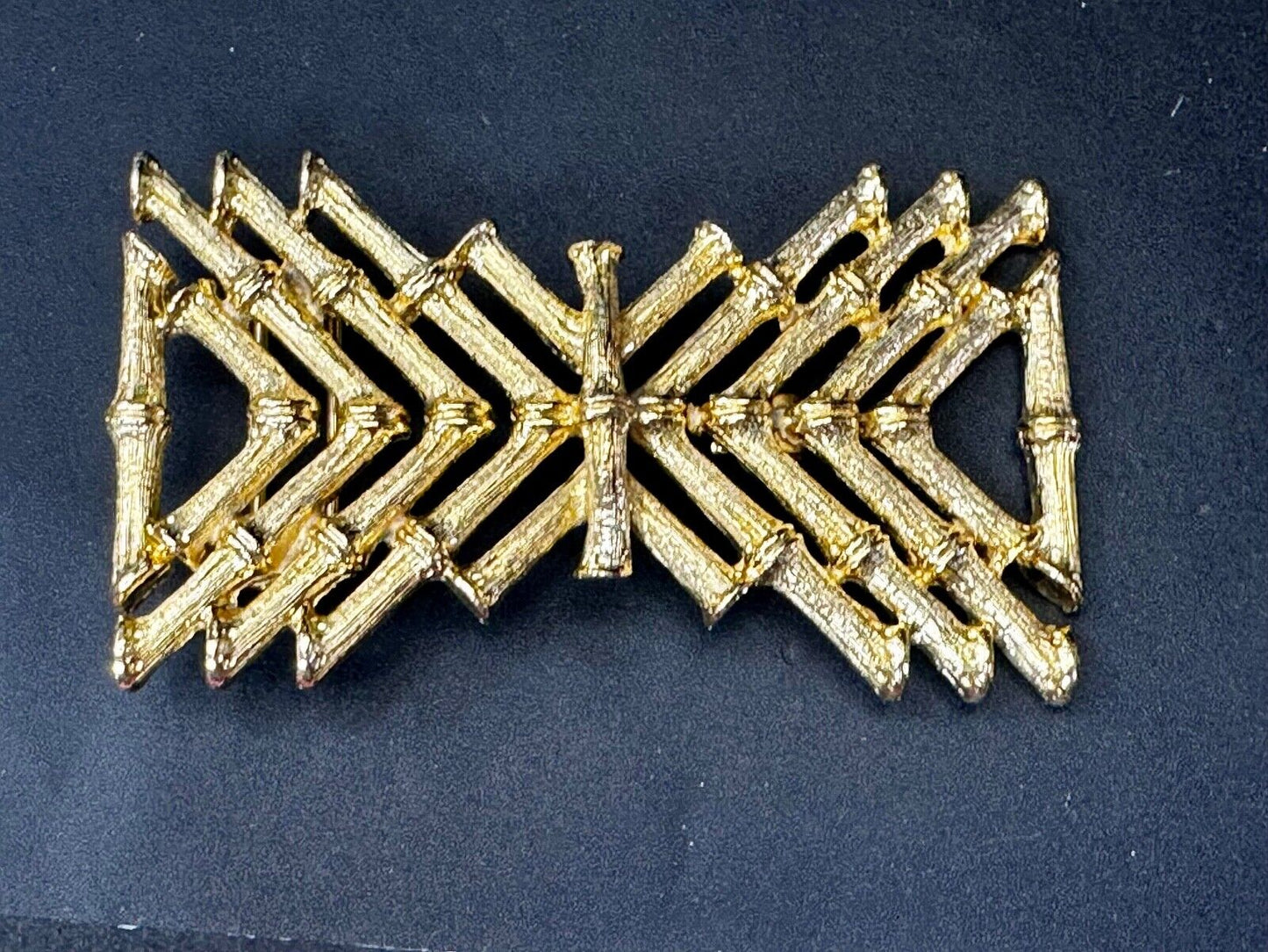 Abstract Bamboo Stick Design Large Vintage Belt Slide Buckle by Mimi Di N