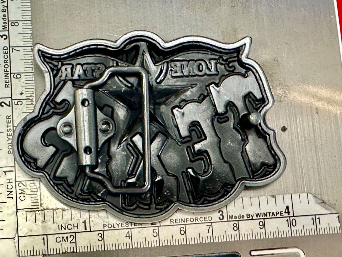 Texas The Lone Star State Cowboys TX Longhorn raised 4" Buckle Rage Belt Buckle