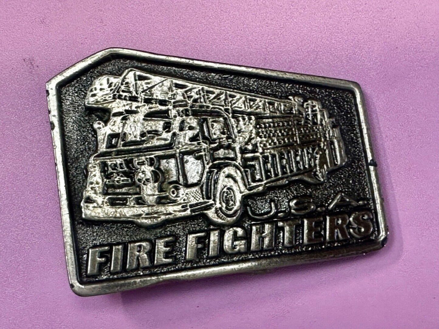USA American Firefighters Ladder Truck Commemorative metal color Belt Buckle