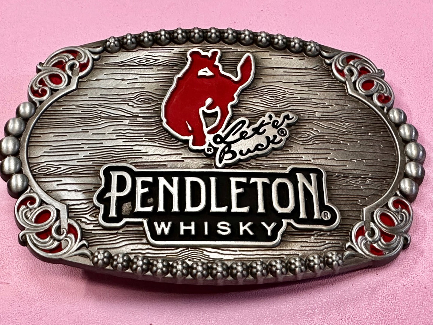2023 Pendleton Whiskey Let'er Buck Rodeo Cowboy Montana Silversmiths Belt Buckle