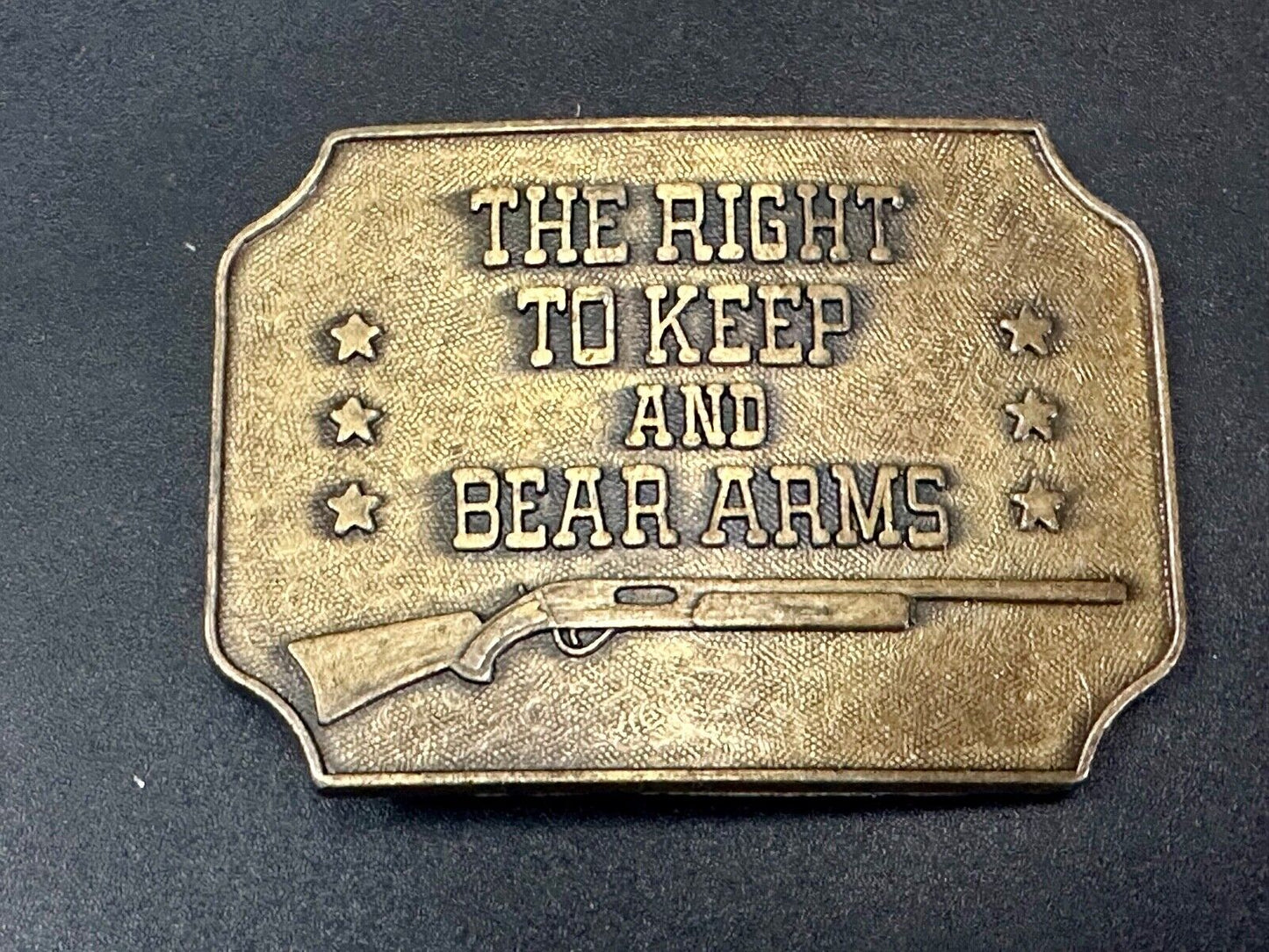 the right to keep and bear arms 2nd amendment gun rights vintage belt buckle