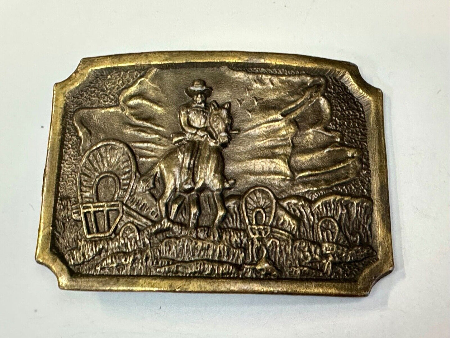 Tall in the Saddle Art Western Horse and Cowboy way of life! Vintage belt buckle