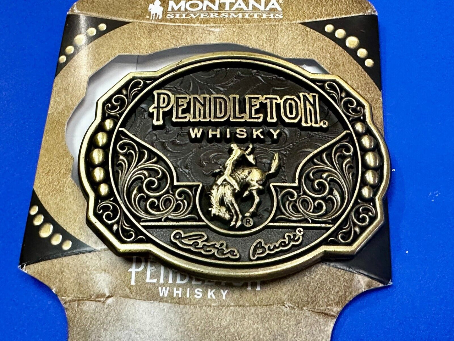 2024 Pendleton whiskey Let'er Buck Rodeo Cowboy Montana Silversmiths Belt Buckle