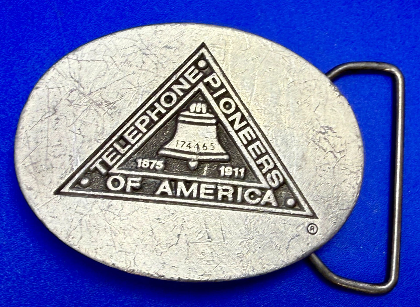 Telephone Pioneers of America Silver Color Commemorative Belt Buckle