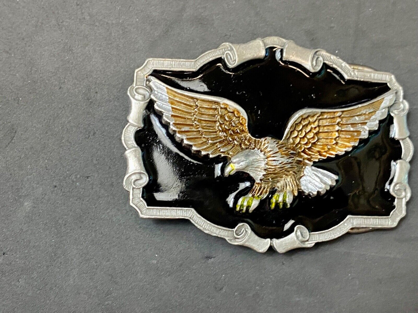 The Majestic Patriotic Eagle, Flying Hunting - Western Framed 1983 belt buckle
