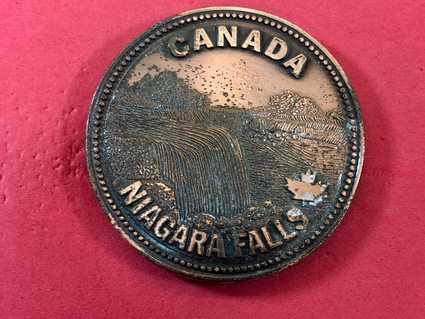 Vintage Canada Niagara Falls (w/NPC leaf) Belt Buckle, Complete & Functional