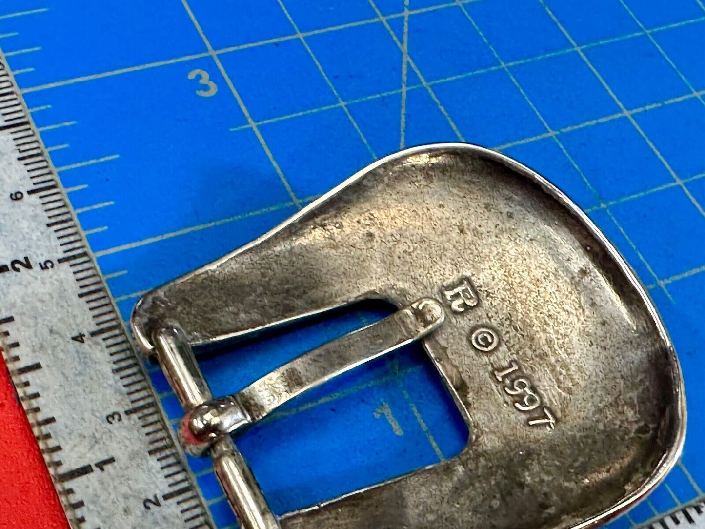 2" wide, silver tone ranger style cowgirls belt buckle