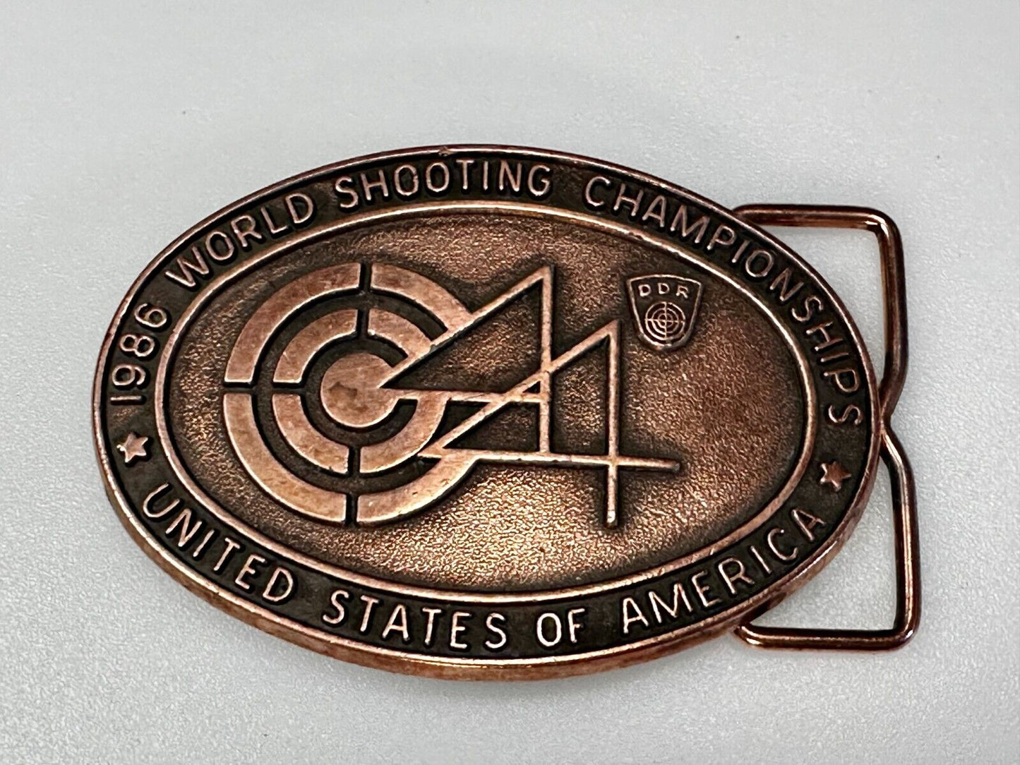 1986 World Shooting Championship Event United States of America Belt Buckle
