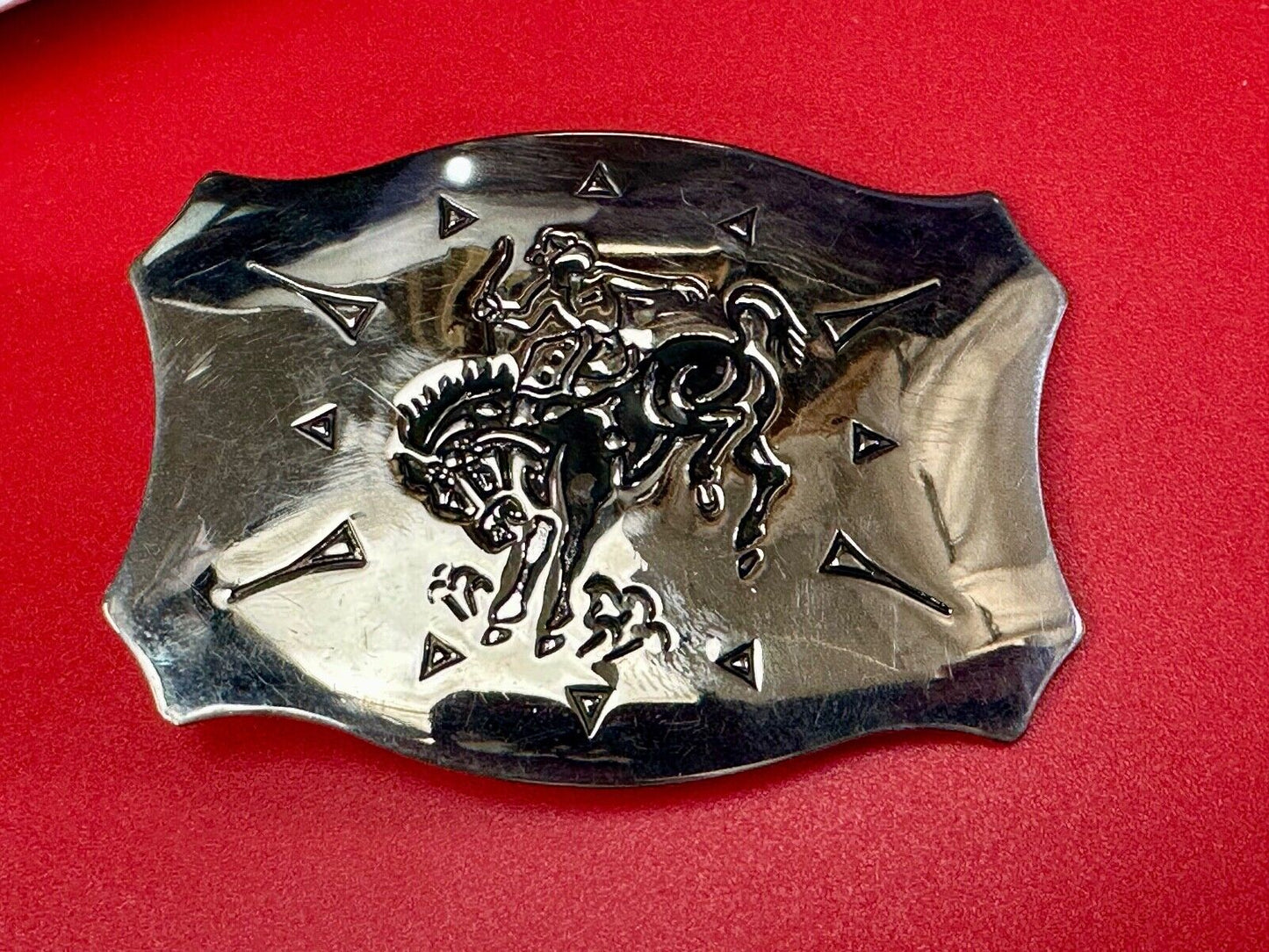 Vintage Chambers Vintage Cowboy Saddle Bronc western two tone belt buckle