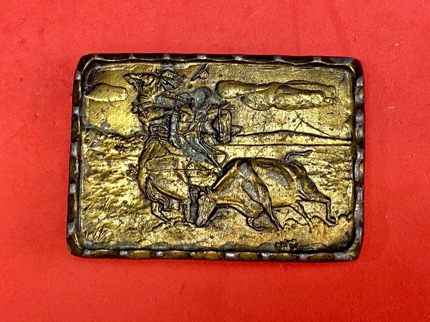 Vintage 1975 ADEZY 3-D Cowboy Western Rodeo Ranch Brass Belt Buckle